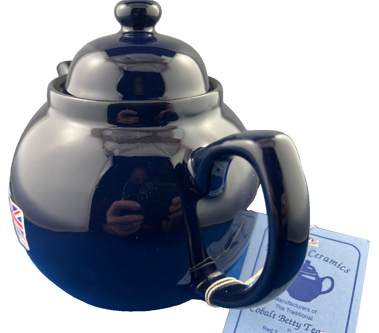 GENUINECOBALT BETTY, Red Clay, Rockingham Glaze, 4 Cup Tea Pot, MADE IN ENGLAND