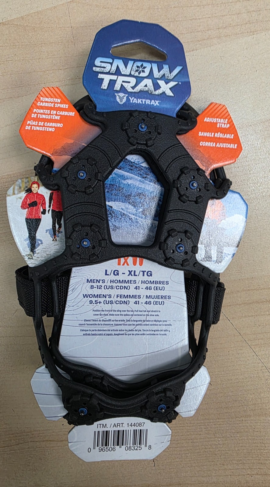 Snow Trax by Yaktrax L XL Tungsten Carbine Spikes For Shoes/Boots. Adjustable!