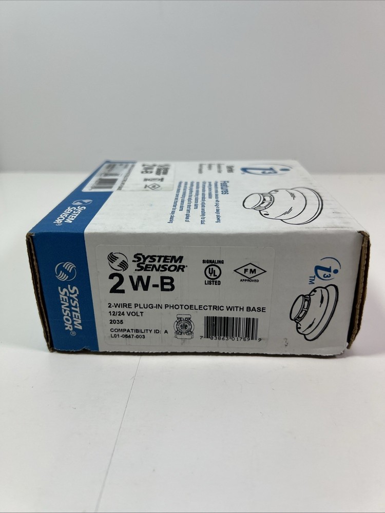 System Sensor 2W-B Smoke Detector 2-Wire White New I3 Series BK06