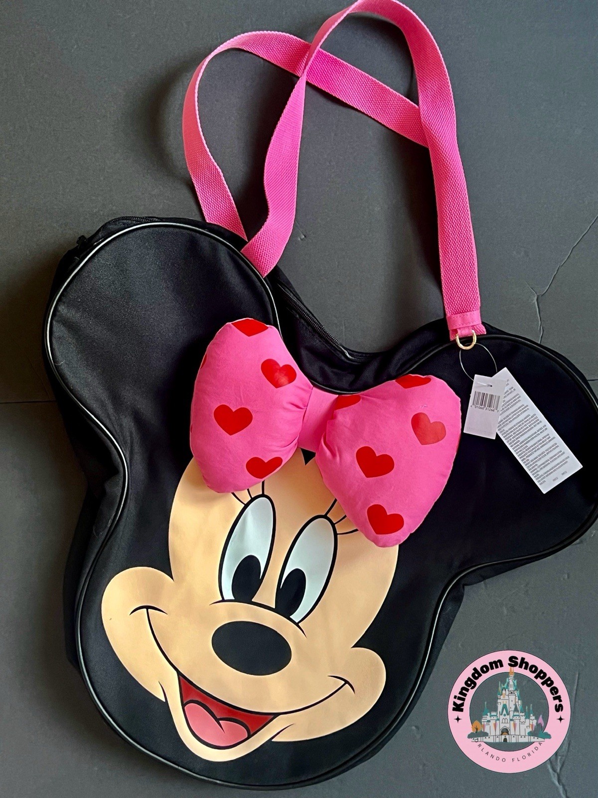 2026 Disney Parks Minnie Mouse Valentines Day Large Canvas Tote Bag New