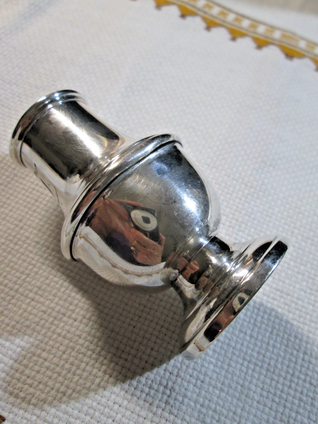 Antique Sterling RTH 136 Pedestal Salt and Pepper Shakers, Art Deco,30s,monogram