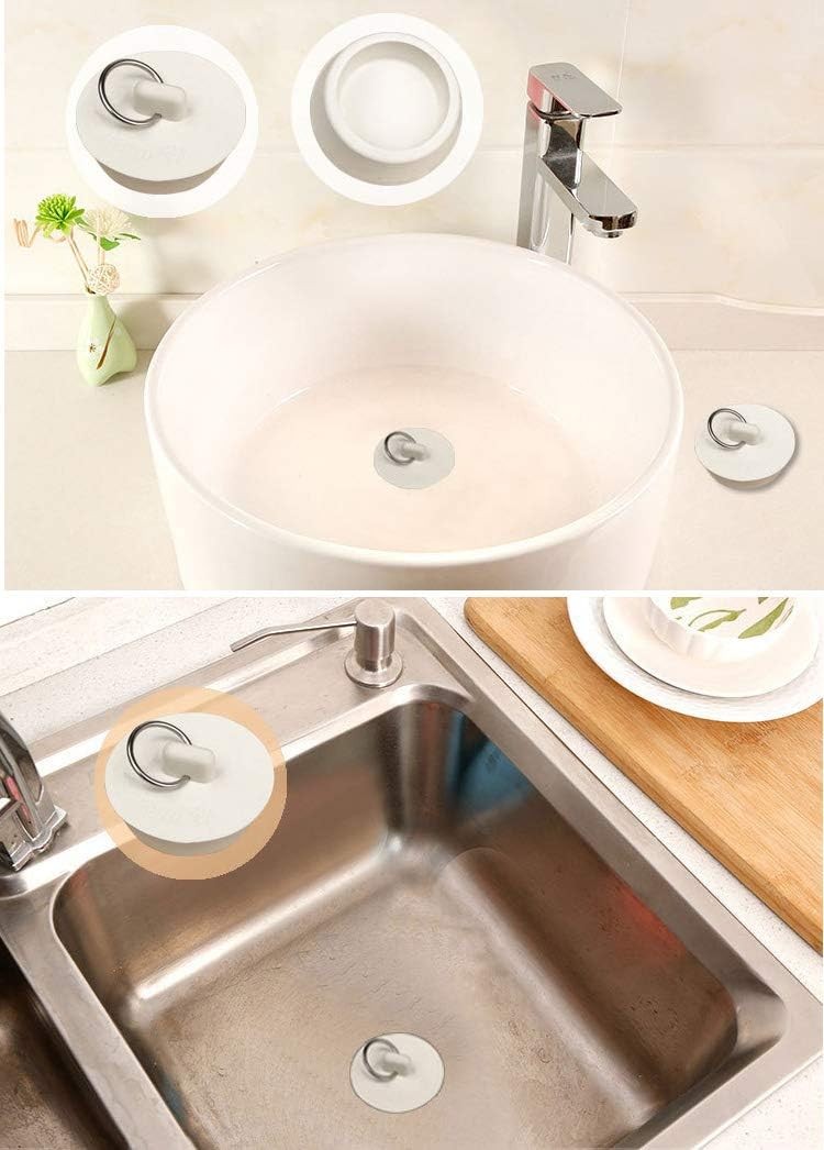 4-PCS BATH TUB DRAIN STOPPERS Bathtub Kitchen Sink Plug Rubber Water Seal Plugs