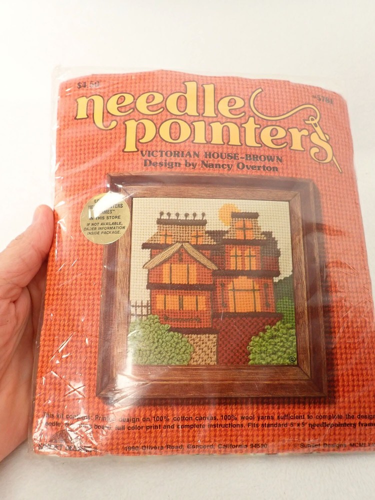 Sunset Desings Needlepoint Kit House Sampler 5 x 5 NOS