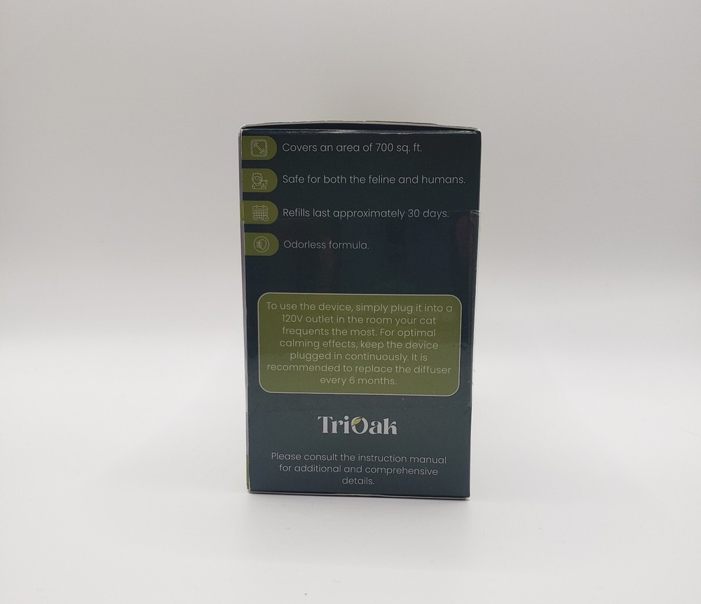 TriOak Cat Calming Diffuser Kit 2 in 1 Anxiety Relief, Pheromone Diffuser.