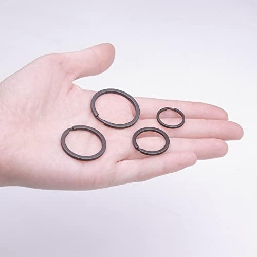 40 Pack Black Metal Key Rings Split Keychains