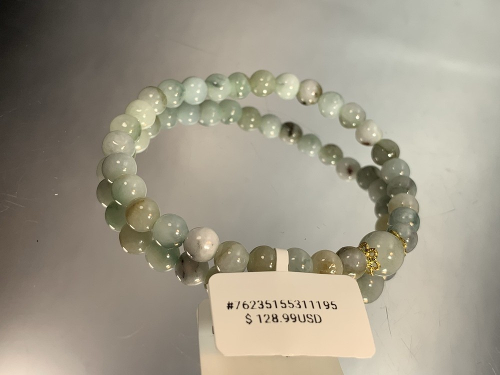 Authentic Natural Burmese Jade Jadeite Bead Bracelet