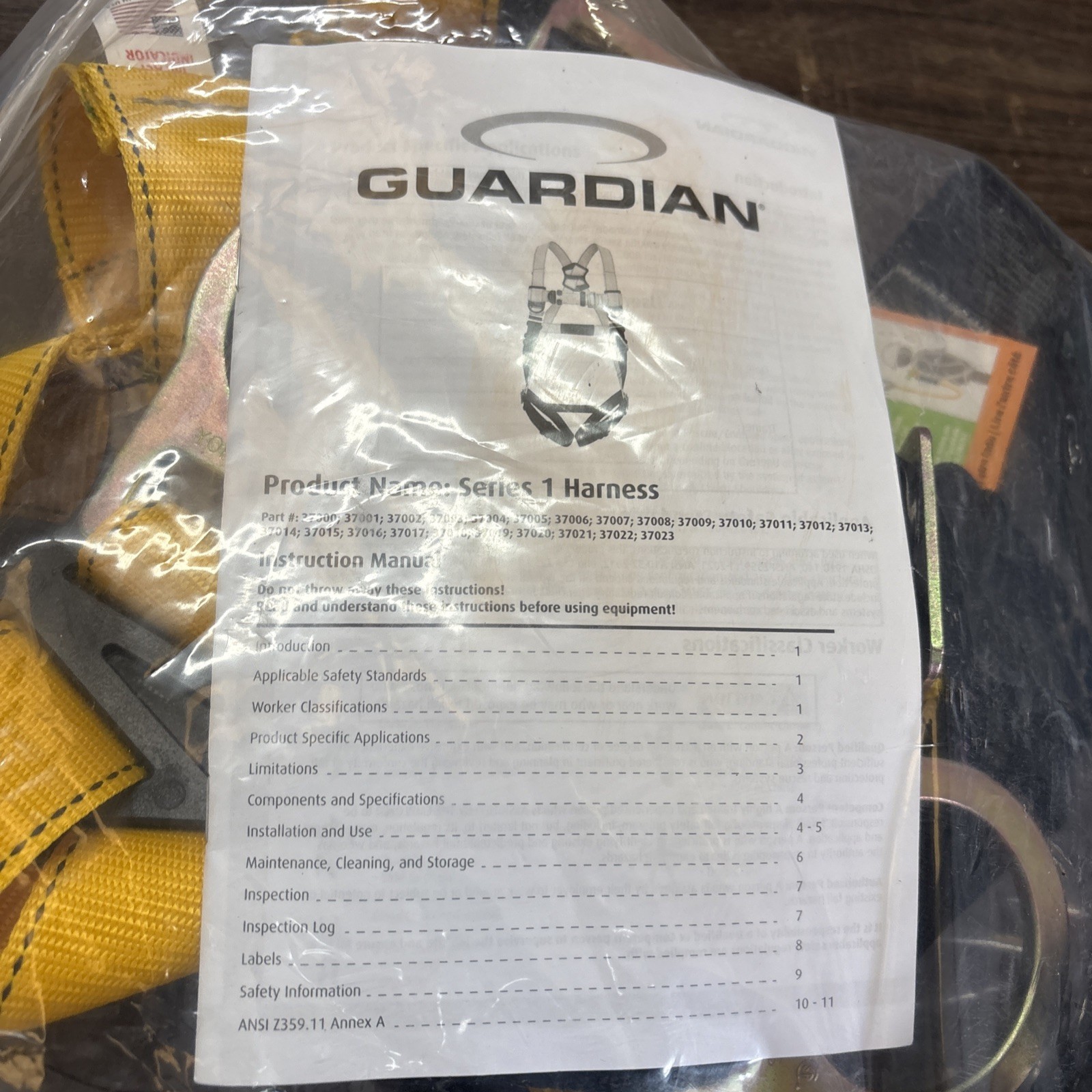 Guardian Fall Protection Series 1 Harness XS-S~~PT chest, TB legs & Side D-Rings