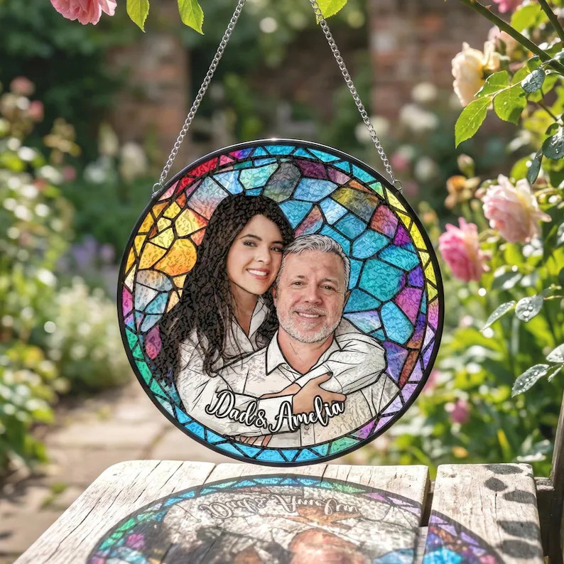 Personalized Photo Stained Glass Suncatcher