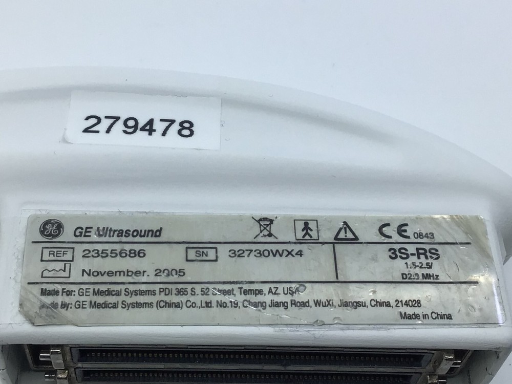 2005 GE 3S-RS Phased Array Ultrasound Probe (White Connector)