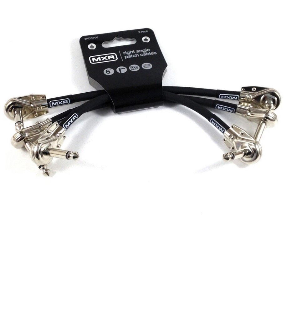 Patch Cables MXR 6 inch (~152mm) 3 Pack 1/4" Angled Flat ( pancake ) ends