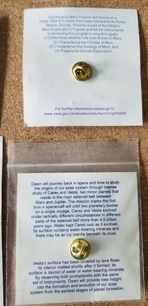 Launch Services Program NASS 4 Pin & 2 Rocket Pins