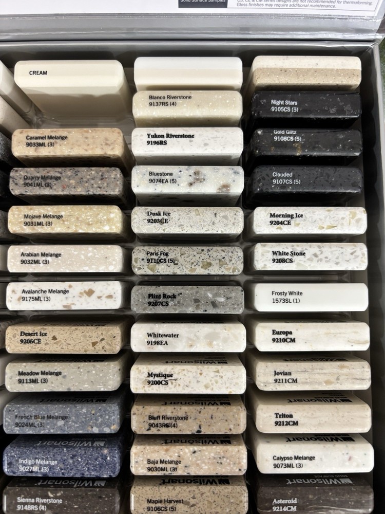 Wilsonart Solid Surface Sample Kit Box Of 76 2x2 Tiles Multicolor 2016