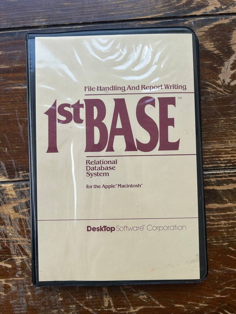 Vintage 1st BASE Relational Database System for Apple Macintosh Software
