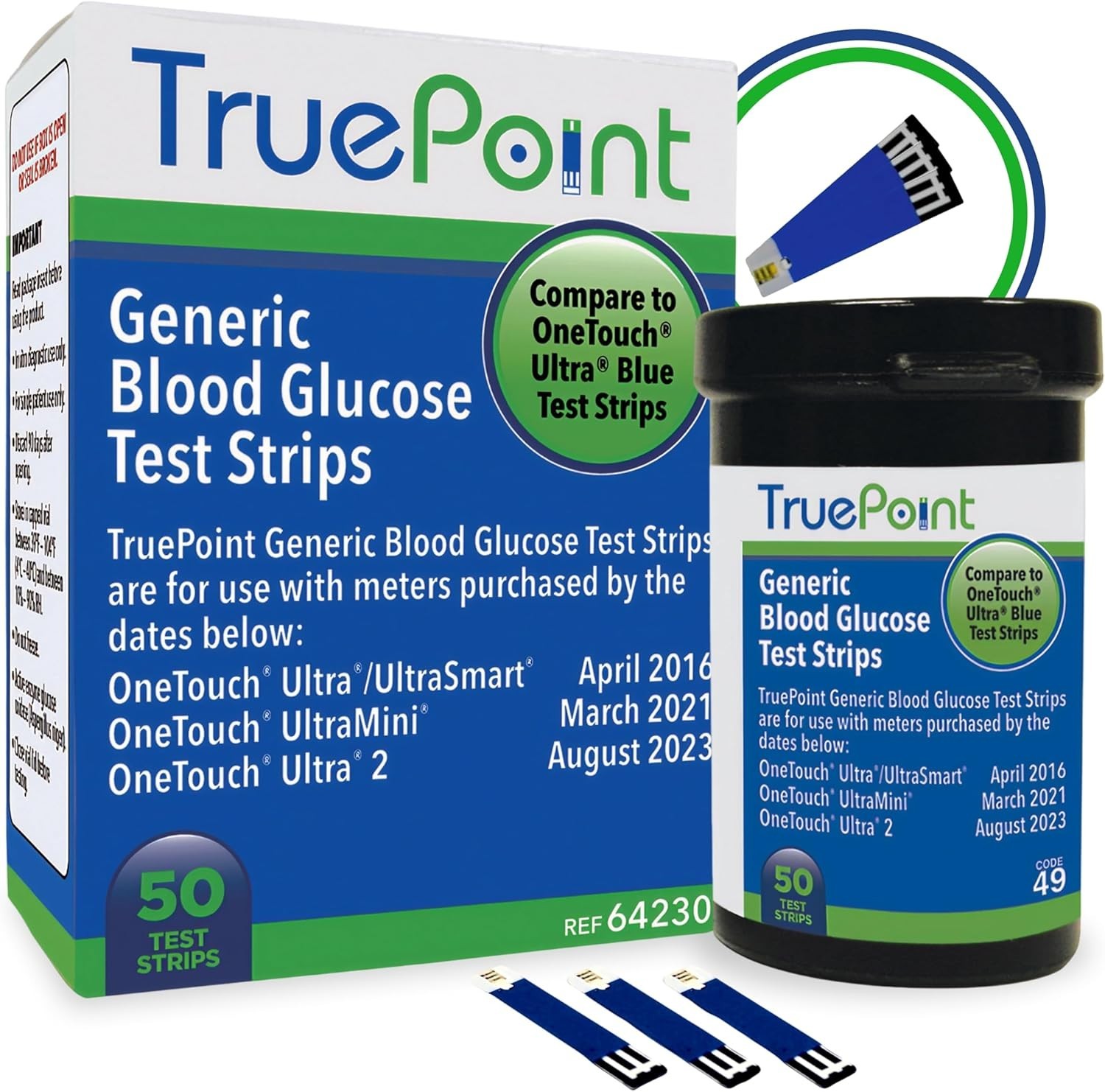 TRUE POINT - UNISTRIP 1 Blood Glucose Strips 300 Qty. Generic for ONE-TOUCH