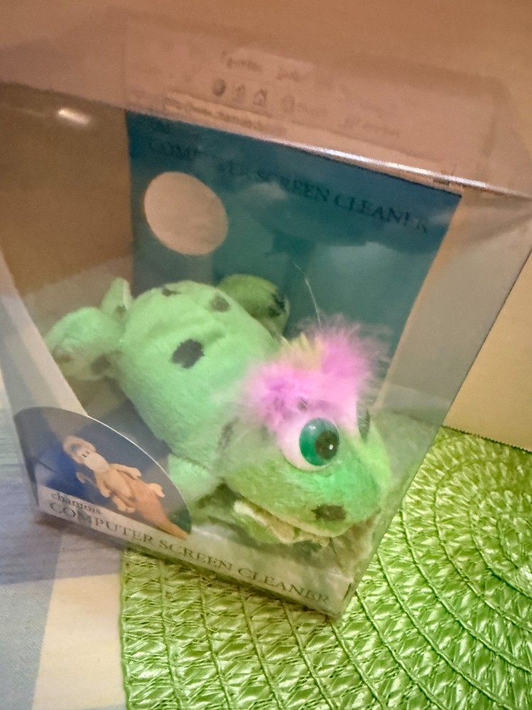 Vintage Chamois Computer Screen Cleaner Frog Green