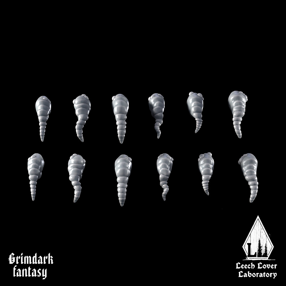28mm Kitbash Leech Fodder Heads for Turnip, Sludge Grimdark Wargaming