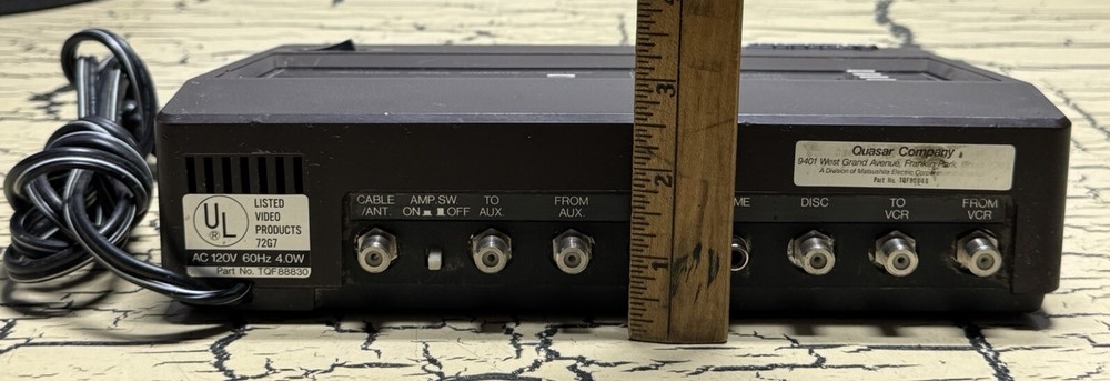 VTG Quasar Solid State Amplifier Video Controller Center Model VE581UN Untested