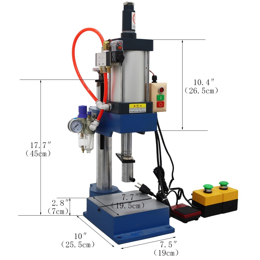 1100Lb/500kg Pneumatic Punch Machine Foot Switch No Display Controller 110V