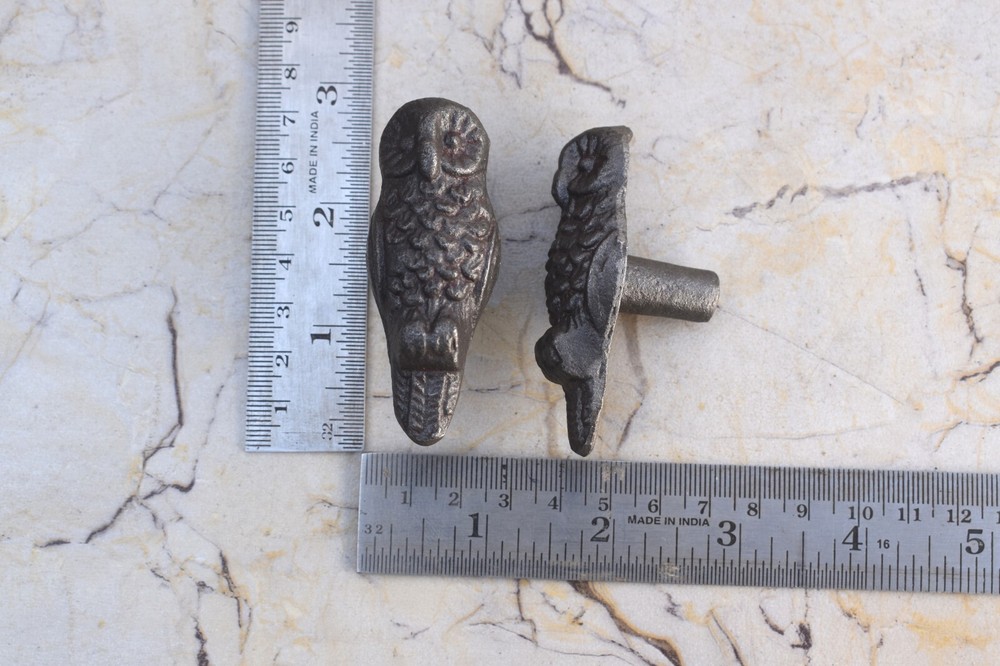 Vintage Door Drawer knobs Cast Iron Owl Shape Cabinet Gate Handle Pulls 10pc