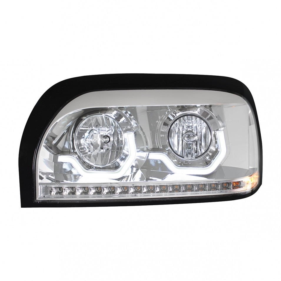 Freightliner Century Chrome Projection LED Headlight - Driver Side