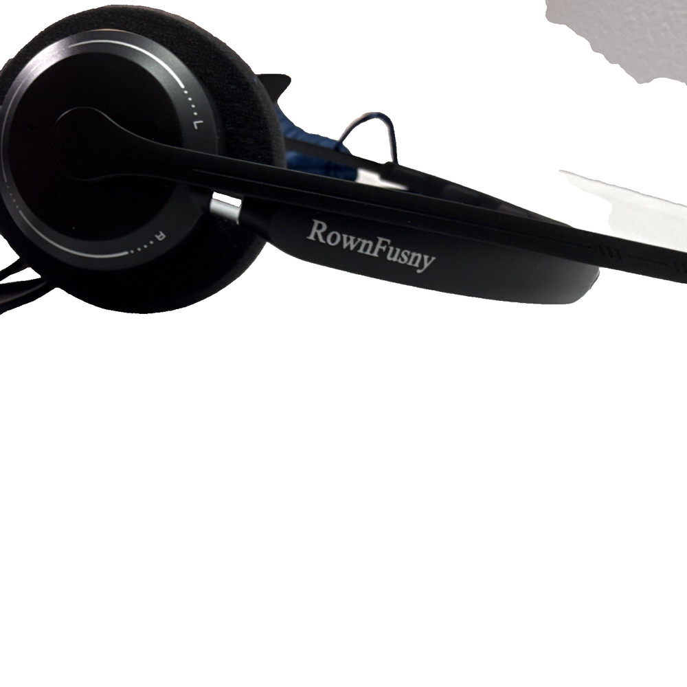 RownFusny R06S Black Headband Computer Headset, with Mic Mute Button Volume