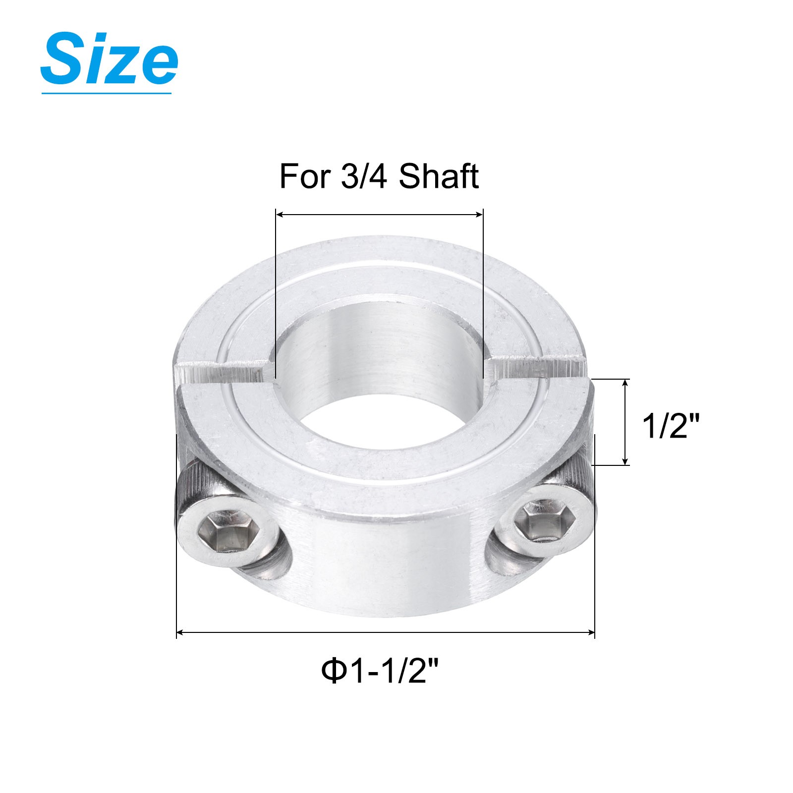 4 Set Double Split Shaft Collar 3/4" Bore Aluminum Clamping Collar 1-1/2" OD