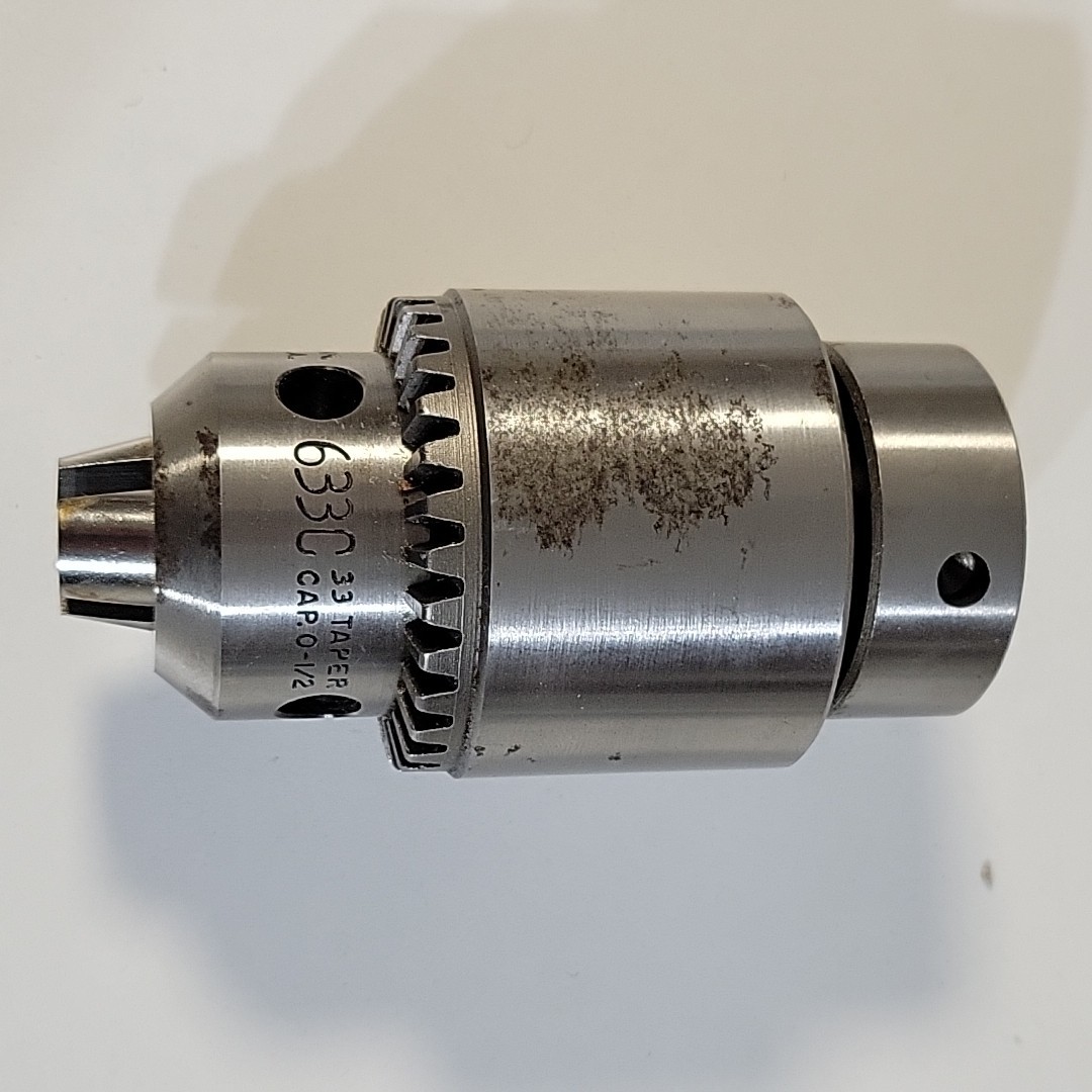 Vintage NOS Jacobs 633C 1/2" 33 Taper Drill Press Chuck Threaded Mount w/ Key