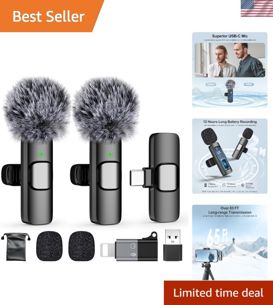 Mini Wireless Lavalier Mic for Content Creators - Clip-On with Mute Function