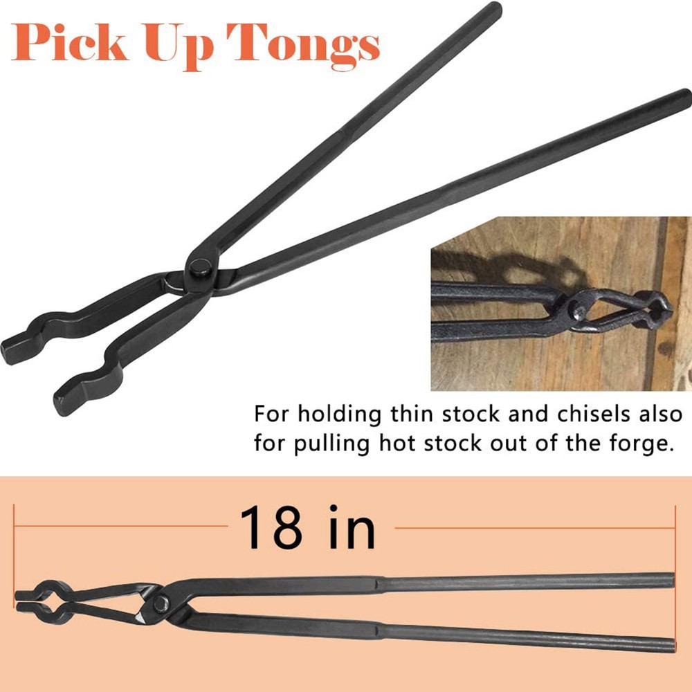 Beginner Blacksmith Tongs Blacksmith Forge Tong Tools Set Flat Jaw Pick Up