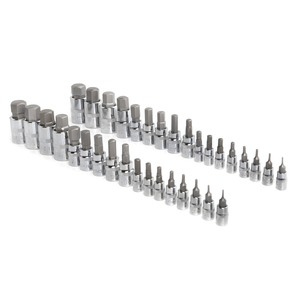 SAE & Metric Socket Set Standard Allen 1/4" 3/8" 1/2" | Master Hex Bit Set 34pc