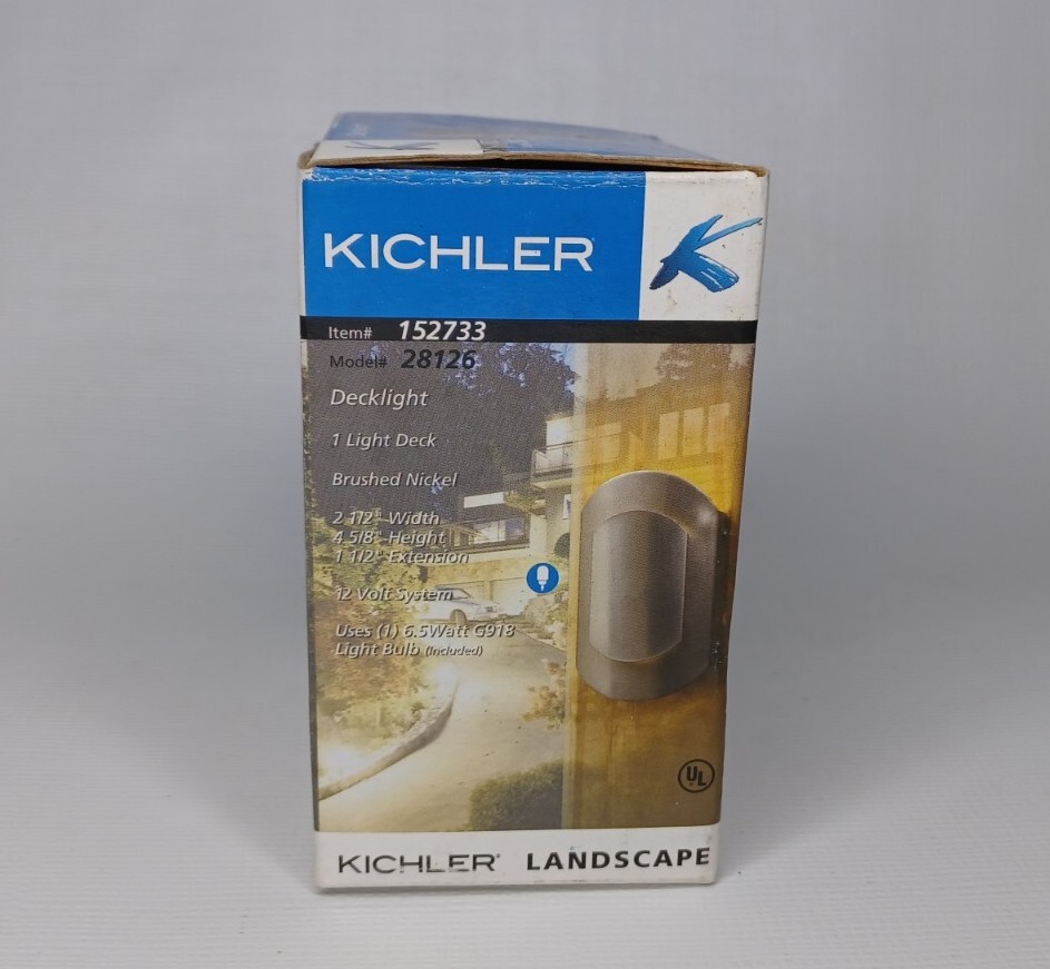 Kichler 28126 Brushed Nickel Path Deck Light 12 Volt System Landscape 152733