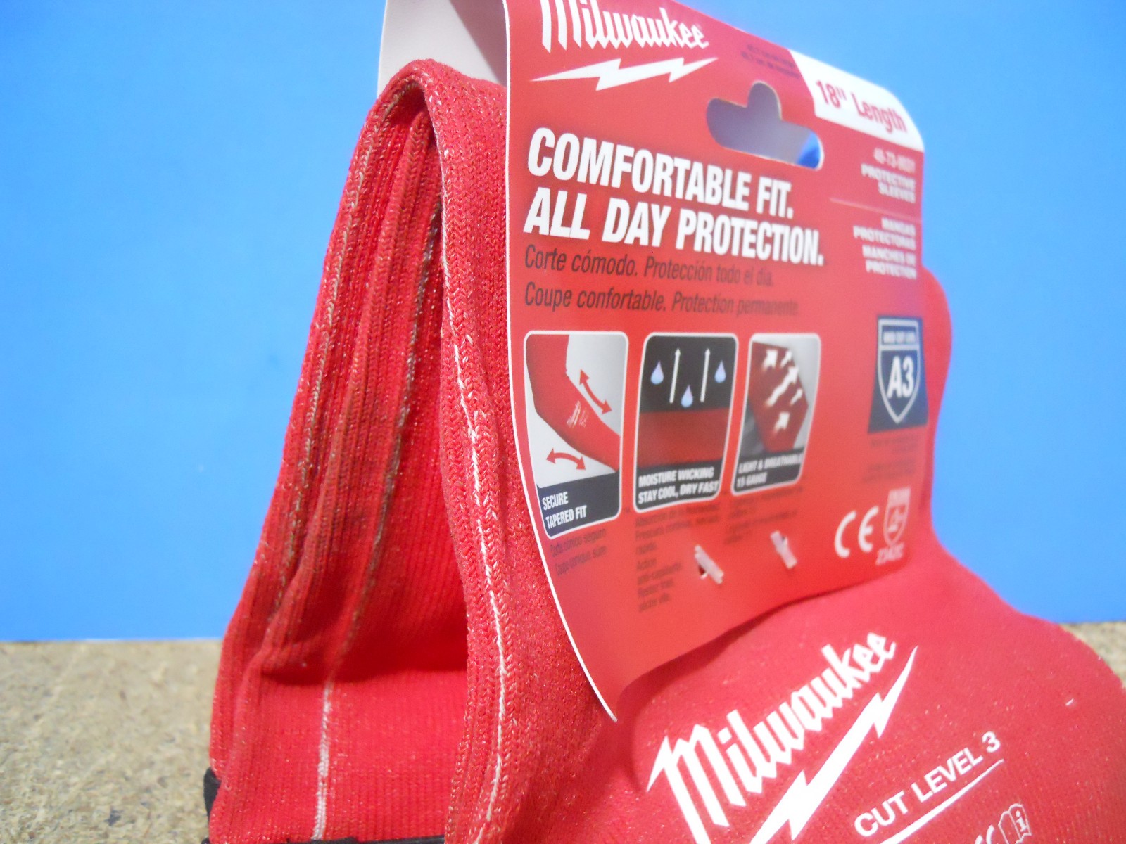 Milwaukee 18" Cut Resistant Protective Sleeves Cut Level A3 48-73-9031 **READ**