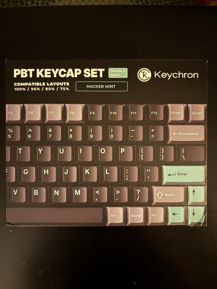 Keychron Double-shot Cherry - PBT Keycap - Full Keycap Set - Hacker Mint