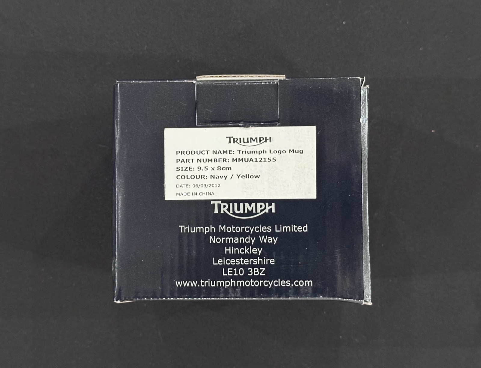 Lot of 2 Triumph Motorcycle Coffee Cups (NIB)