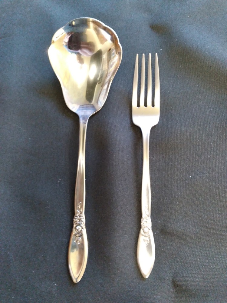 SPRING ROSE Oneida Community Dinner fork, Casserole spoon CHOICE
