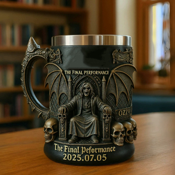 OZZY OSBOURNE (1948-2025) Black Mug For Coffee Lovers 76 Years Memories Mug