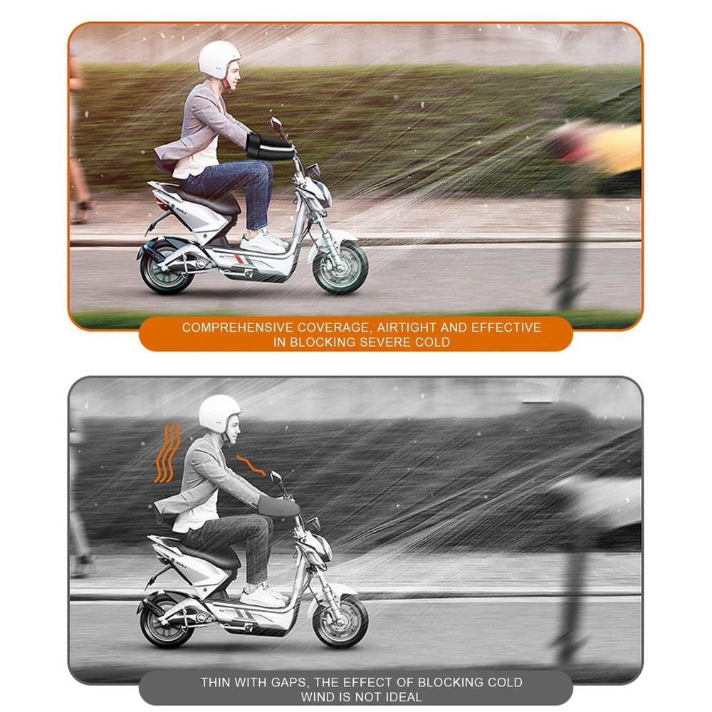 1Pair Waterproof Motorcycle Handlebar Muffs Hand Protector Winter Windproof