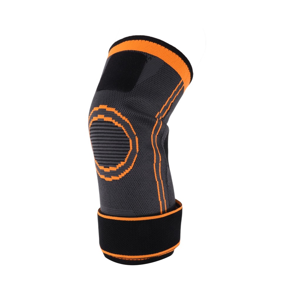 Straps O-shaped Pattern Knee Pads One Size Fits Most Gray Orange 1 Pc