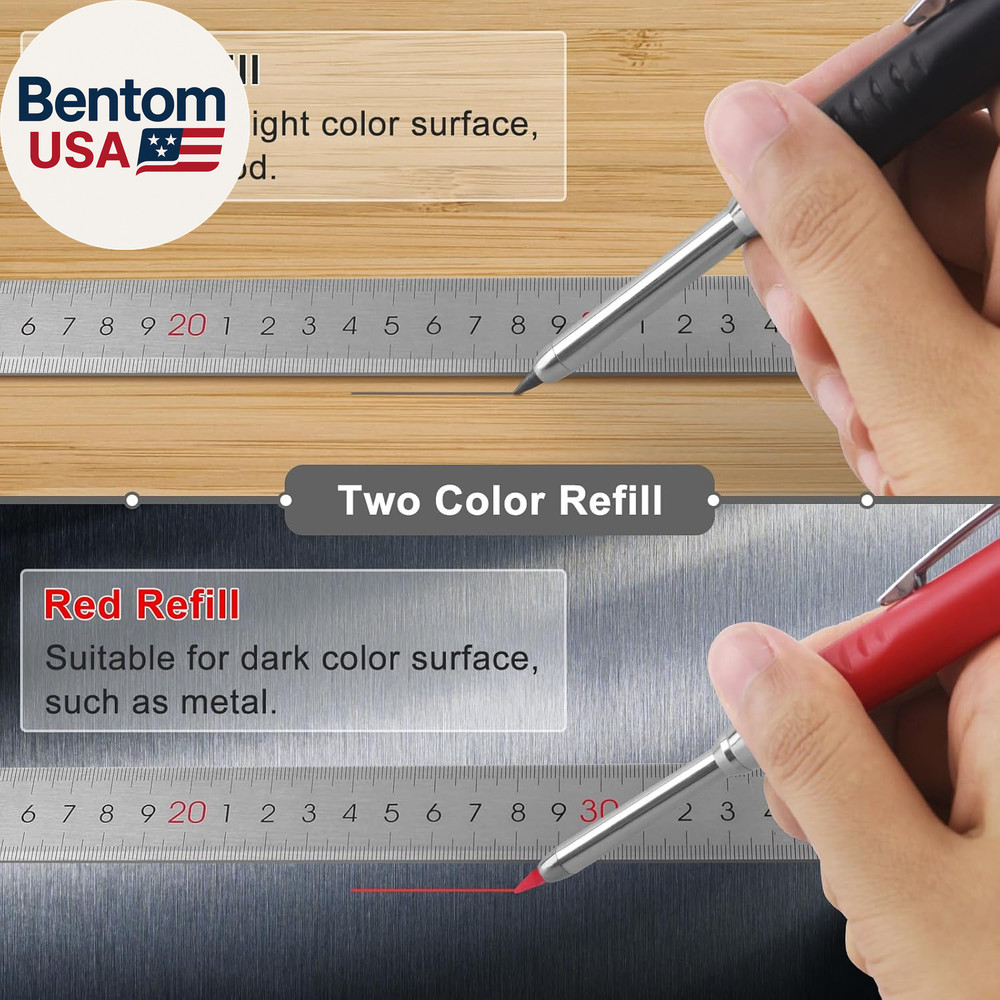 2 Pack Carpenter Pencils Mechanical Pencils with 12 Refills, Upgraded Constructi