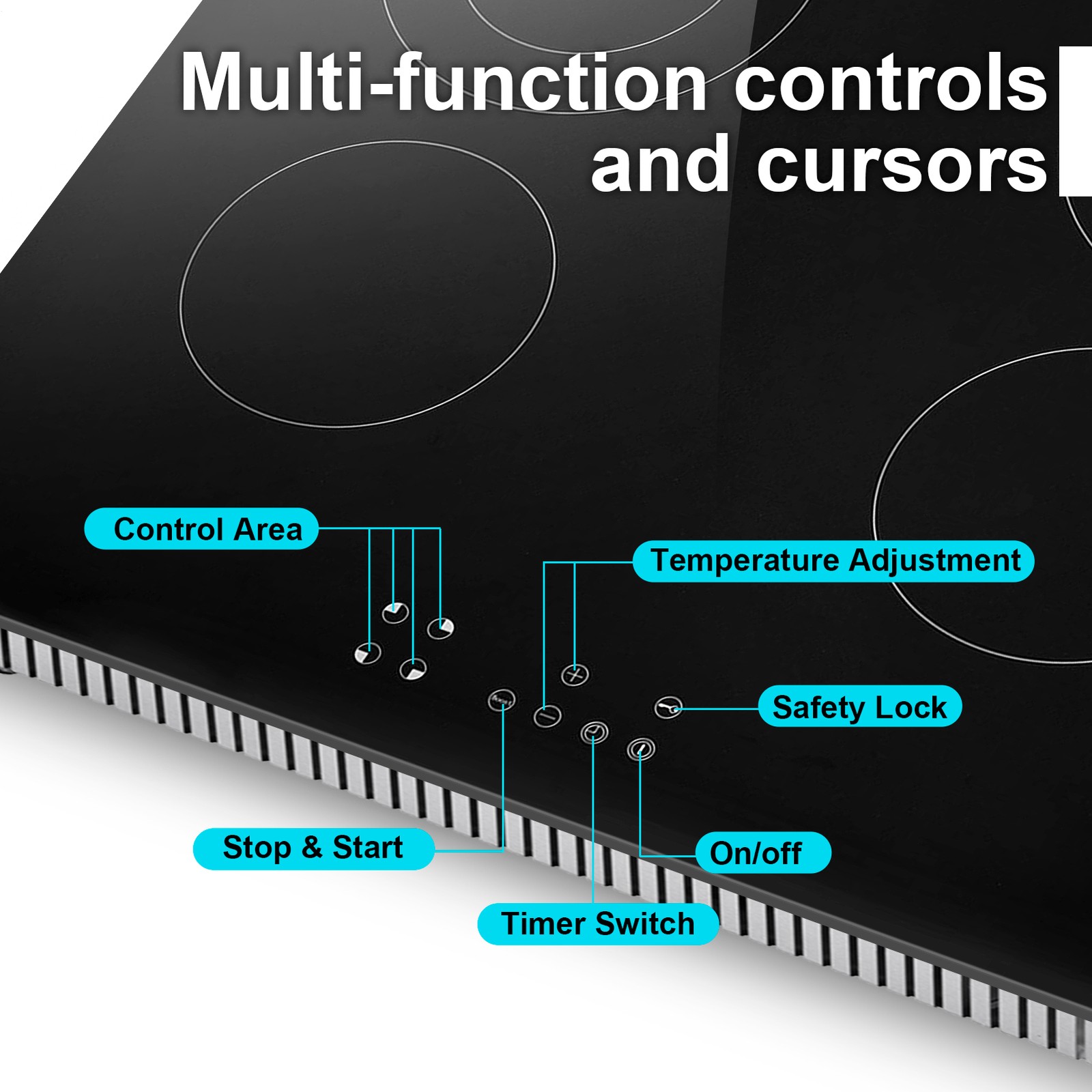 6800W Portable Induction Cooktop Countertop Four Cooker Burner Stove Hot Plate--