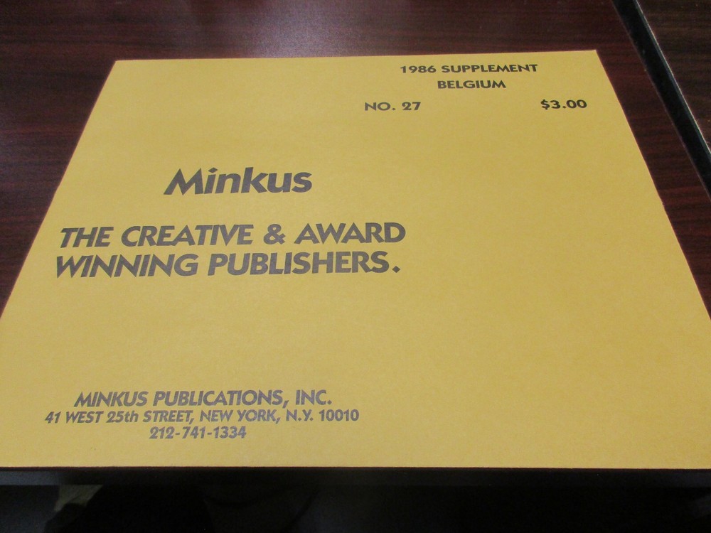"MINKUS"  1986  SUPPLEMENT  BELGIUM  #27    W/FREE SHIPPING!!!