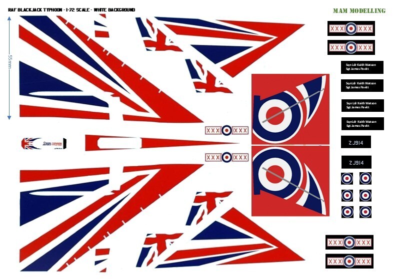 1:72 RAF "Blackjack" Typhoon Decals