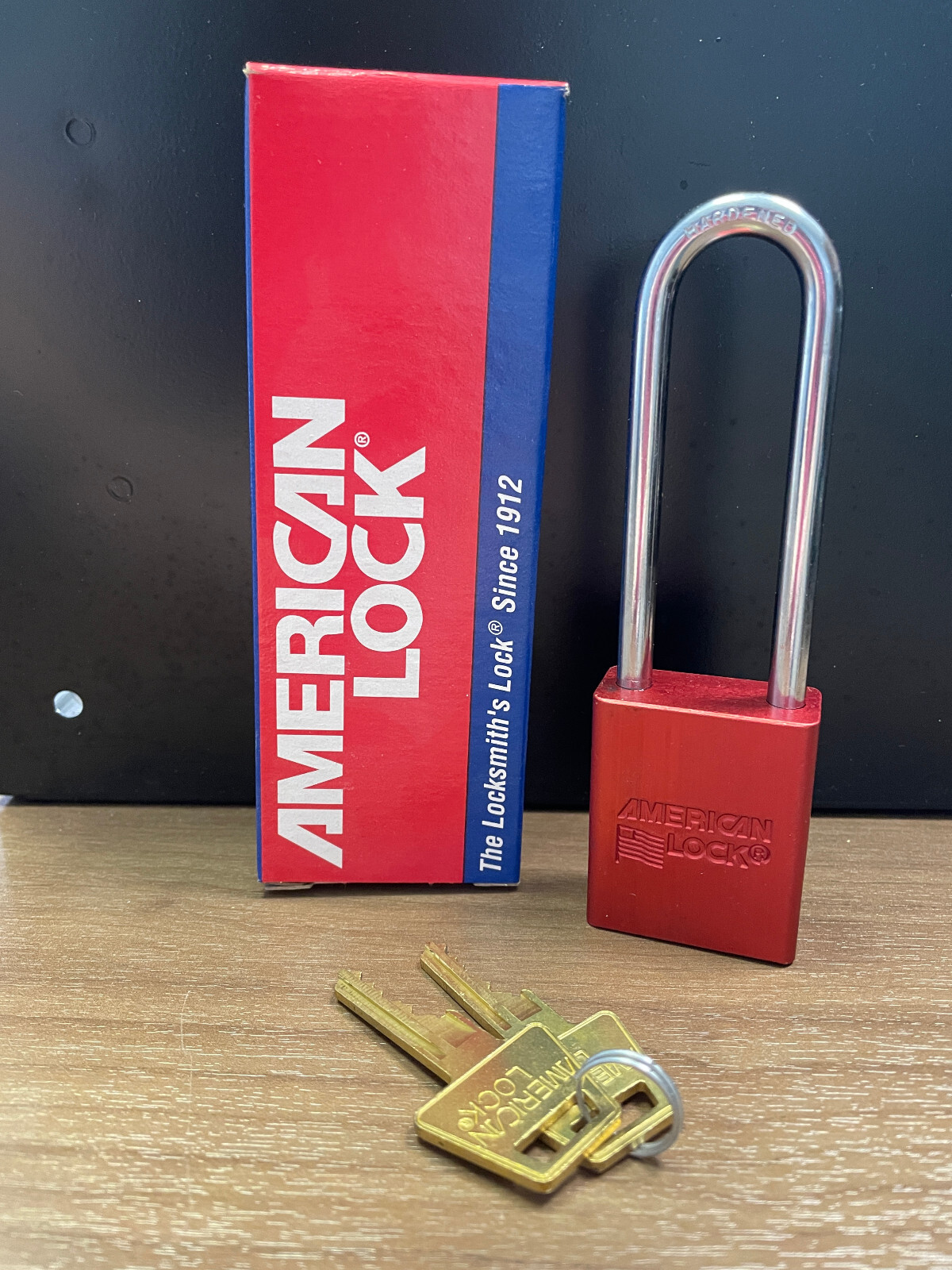 AMERICAN LOCK A1107RED. Safety Series Lockout Padlock Lock 3" Shank