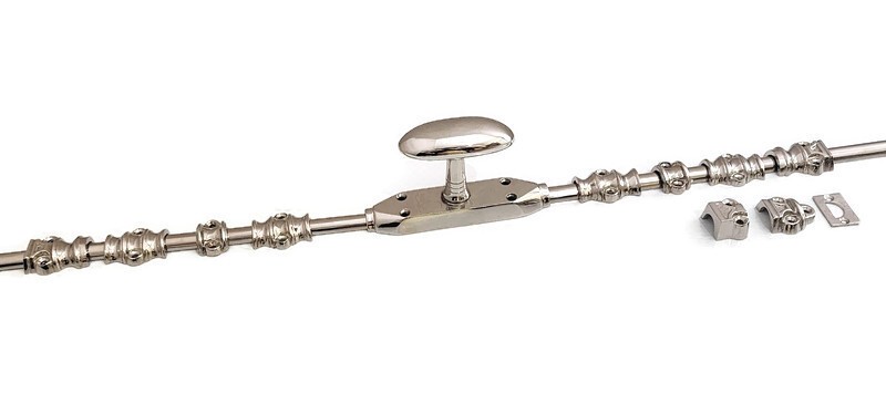 2 sets 110" LARGE oval knob CREMONE solid brass slide Bolt espagnolet 280 cm