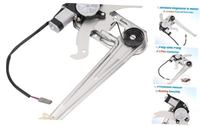 Front Left Driver Side Power Window Regulator with Motor Compatible with Ford