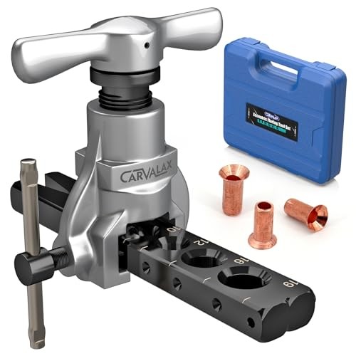 45° Eccentric Flaring Tool Kit for Copper, Brass, and Single Bar Metric