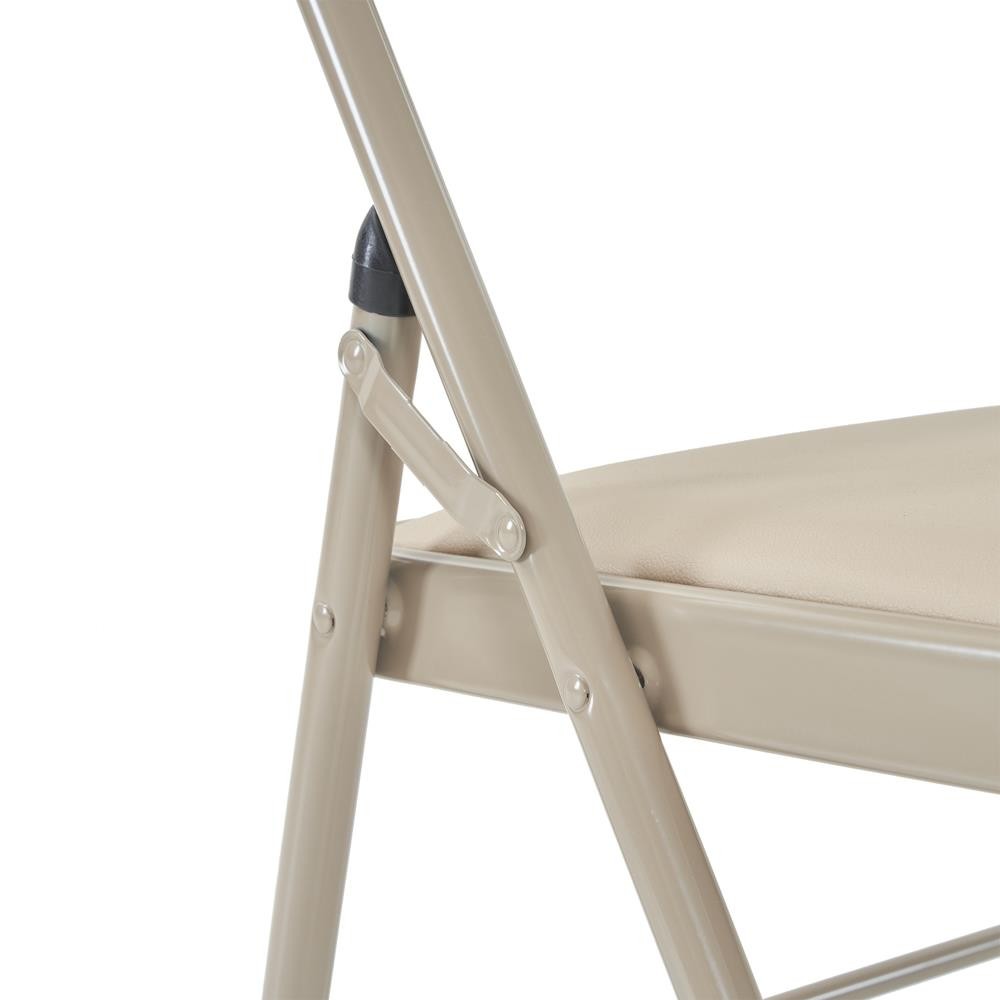 Set of 6 Folding Chairs Upholstered Padded Seat Metal Frame Home Office