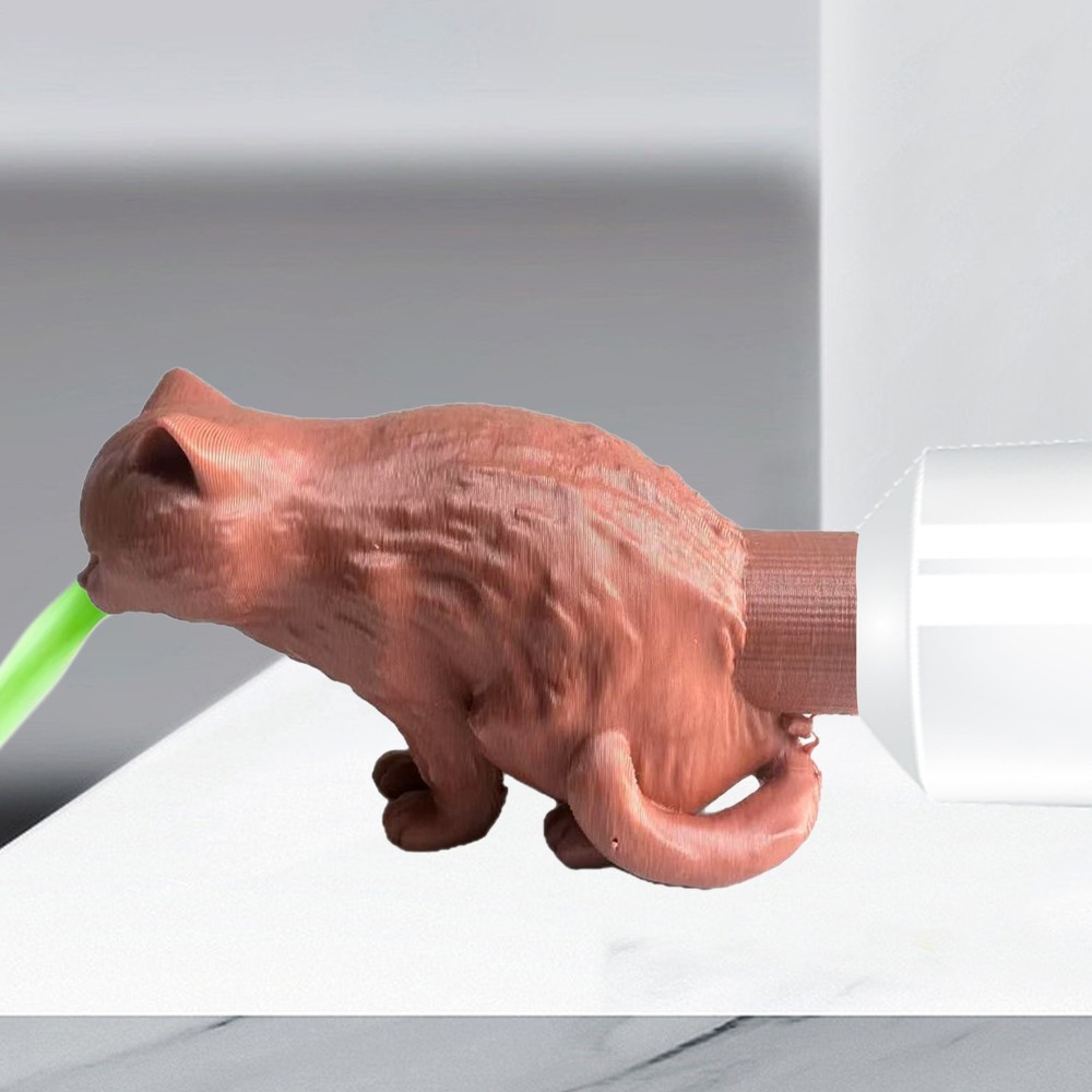 Funny Toothpaste Cap Dispenser – Creative Vomiting Kitty Topper for Cat Lovers