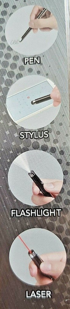 Stylus Pen with Flashlight and colored Red Pointer-Black Ink (Ships from U.S.)