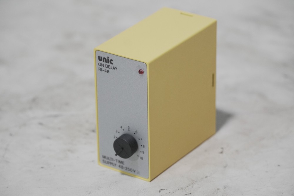 Unic RI-48 on delay timer relay, 0sec-10min, 48-250VAC/DC, multi-time